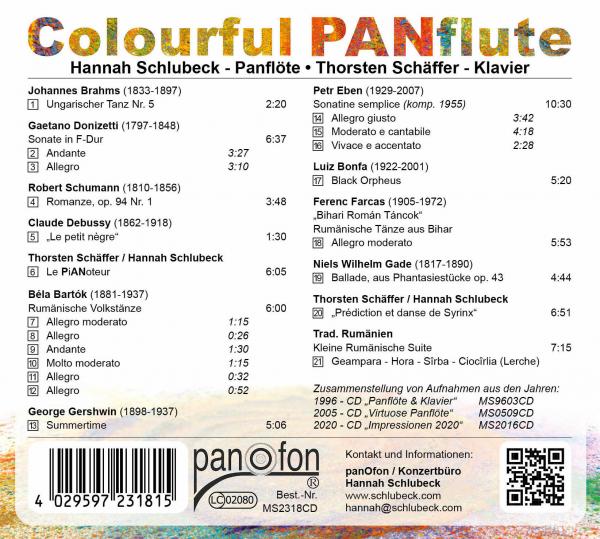 CD Inlay Coulourful Panflute - Hannah Schlubeck